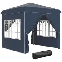 Outsunny Pavillon 2,5x2,5m wasserabweisend Stabil Winterfest Pop-up Faltpavillon