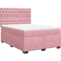 Syfax Boxspringbett mit Matratze Rosa 160x200 cm Samt