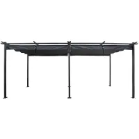 HABITAT ET JARDIN Metallpergola mit ausziehbarem Dach - 3 x 6 m - Anthrazit