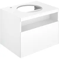 Keuco STAGELINE Waschtischunterschrank für Aufsatzwaschtische, 1 Frontauszug, 1 Hahnloch links, 650x550x490mm, 32854180000