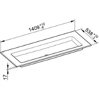 Keuco Royal 60 Keramik-Waschtisch 1405 x 538 mm ohne Hahnlochbohrung - weiß - 32160311400