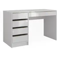 Vicco Schreibtisch Sherry Weiß Hochglanz 55 x 120 cm mit Schubladen, Model 57920