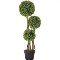 HOMCOM Künstliche Pflanze 90 cm mit Blumentopf Hellgrün