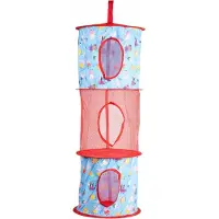 United labels Peppa Wutz - Hängeaufbewahrung für Kinder Kinderzimmer Aufbewahrungsnetz 3 Fächer Rot 27,5 x 75 cm