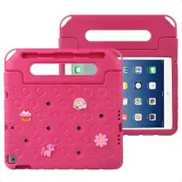 IMoshion Kindersichere Schutzhülle mit abnehmbaren Ansteckern für das Apple iPad 9 (2021) 10.2 Zoll / iPad 8 (2020) 10.2 Zoll / iPad 7 (2019) 10.2 Zoll - Rosa