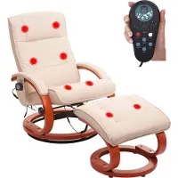 Mendler Massage-Fernsehsessel Pescatori II, Relaxsessel Massagesessel, Massagefunktion weiß-creme