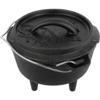 Petromax Feuertopf ft0.5 Dutch Oven Gusseisen mit Deckel Henkel und Standfüßen 0,56 l