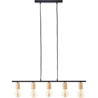 Brilliant Kerry Pendelleuchte 5flg schwarz/holz
