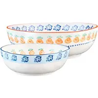 Bjorn 2er-Set: Salatschalen "Napoli" in Weiß/ Blau/ Orange - onesize