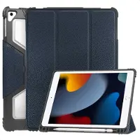 Accezz Rugged Trifold Klapphülle für das Apple iPad 9 (2021) 10.2 Zoll / iPad 8 (2020) 10.2 Zoll / iPad 7 (2019) 10.2 Zoll - Dunkelblau