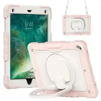 IMoshion Rugged Kindersicher Schutzhülle für das Apple iPad 6 (2018) 9.7 Zoll / iPad 5 (2017) 9.7 Zoll / Air 2 (2014)/Air 1 (2013) - Hellrosa