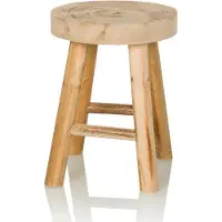 Hjh LIVING Holzhocker / Sitzhocker RUSTIKO W Paulownia-Holz