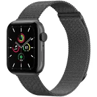 IMoshion Magnetisches Milanaise Armband für Apple Watch | 44/45/46/49 mm - Größe S - Schwarz