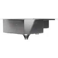 Klarstein Spülbecken – 1,5 Becken mit Einbausatz, Hochwertiger 304 Edelstahl, Kratz- & Hitzebeständig, Leicht zu Reinigen, Inkl. Überlauf & Abflussrohr, 61x50 cm, Rostfreier Stahl