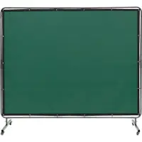 Vevor Schweißvorhang 1,8 x 2,4m Schweißschutzvorhang aus Flammhemmendem Vinyl Schweißschutzwand mit 4 Schwenkrädern und einem 6-stufigen UV-Schutz Schweißerdecke Schweißschutz Grün