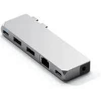 Satechi Pro Hub Mini, Kabelgebunden, USB 3.2 Gen 1 (3.1 Gen 1) Type-C, 96 W, 1000 Mbit/s, Grau, Space Gray
