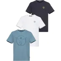 Chiemsee T-Shirt "für Kinder im 3er Pack", Kinder, Gr. 122, blau (md blau, wht), Single Jersey, Obermaterial: 100% Baumwolle, Rundhals, Shirts T-Shirt, Topseller