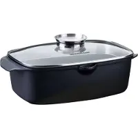 Fackelmann Bräter "Roaster", schwarz, 5 l, Töpfe, Bräter, mit Aromaknauf, Schmortopf mit Deckel