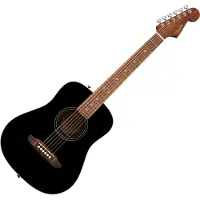 Fender California Standard Redondo Mini-Akustikgitarre mit Tasche Fichtendecke schwarz