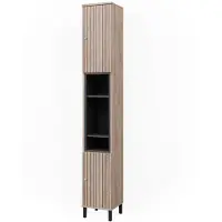 Vicco Badschrank Aquis Sonoma 30 x 190 cm mit Türen, und offenen Fächern, Model 40622