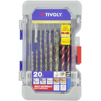 Tivoly Multimaterial-Bohrersatz - - 20 Teile - HSS - Beton - Fliesen - Diamant