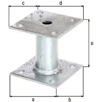 GAH Alberts Alberts Pfostenträger zum Aufschrauben, Stahl roh, feuerverzinkt, 100 x 100 mm