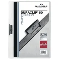 Durable Klemmmappen Duraclip, DIN A4, Kunststoff, mit Clip, weiß