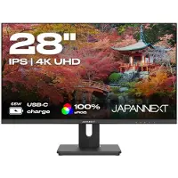 Japannext JN-IPS280UHD60F-C65W-HSP, 71,1 cm (28"), 3840 x 2160 Pixel, 4K Ultra HD, LCD, 5 ms, Schwarz