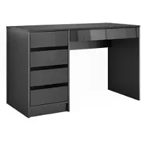 Vicco Schreibtisch Sherry Anthrazit Hochglanz 55 x 120 cm mit Schubladen, Model 57917
