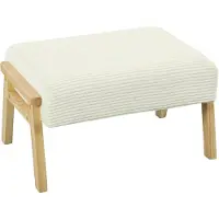 HOMCOM Sitzhocker-70L x 46B x 40H cm-Cremeweiß | Gr.: onesize