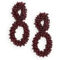 PAULIE POCKET Damen Schmuck Double Oval Lizzy Earrings - Bordeaux - Größe ONESIZE