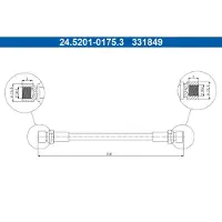 Ate Bremsschlauch 24.5201-0175.3 für Porsche 924 968