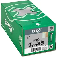 Spax Gix-B Trompetenkopf H2 Grobgewinde Phosphatiert