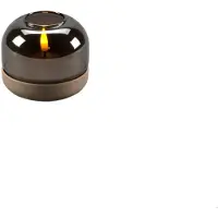 Konstsmide LED Teelicht rauchglas Sockel 1835-970 sand 6h Timer D8,5 H7,5cm excl. AA