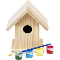 BS Toys Vogel-Haus 13 cm, Bastelset für Kinder, 3 Jahr(e), Pinienwald, Mehrfarbig