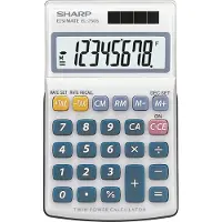 Sharp EL-250S, Tasche, Einfacher Taschenrechner, 8 Ziffern, Solar, Silber
