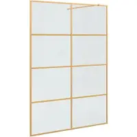 vidaXL Walk-in Duschwand Gold 140 x 195 cm Gehärtetes Glas