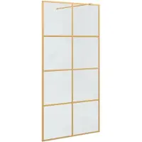 vidaXL Walk-in Duschwand Gold 100 x 195 cm Gehärtetes Glas