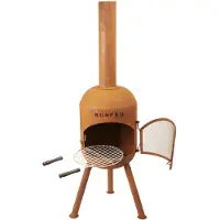 Bonfeu BonSolo Rost - Terrassenofen - Feuerstelle mit Funkenschutz für entspannte Abende - Feuersäule Outdoor - Terrassenkamin mit Grillrost - Gartenofen aus hochwertigem Cortenstahl - 34x34x124cm