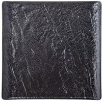 Wilmax Quadratische Platte SlateStone Schwarz 27 x 27 cm Porzellan, 2er Set