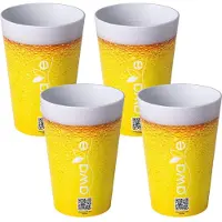 Awave 4-tlg. Trinkbecher-Set, 500 ml, aus rPET, mit Eichstrich, stapelbar