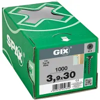 Spax Gix-B Trompetenkopf H2 Grobgewinde Phosphatiert