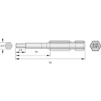 Bernstein 6-HX25-50 Bit-Set HRC-Stahl hochlegiert E 6.3 6 St.