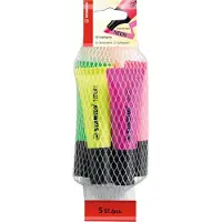 Stabilo Neon Pack, 5 Stück(e), Grün, Orange, Pink, Violett, Gelb, Meißel, Mehrfarben, Röhre, 2 mm