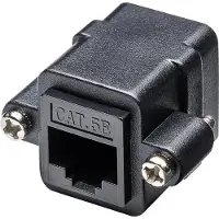 Goobay RJ45-Modularkupplung/Verbinder mit Montageflansch, CAT 5e