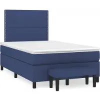 Syfax Boxspringbett mit Matratze Blau 120x200 cm Stoff