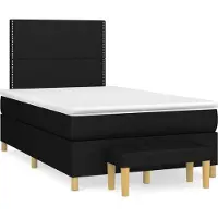 Syfax Boxspringbett mit Matratze Schwarz 120x200 cm Stoff