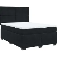 Syfax Boxspringbett mit Matratze Schwarz 160x200 cm Samt