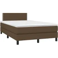 vidaXL Boxspringbett mit Matratze Dunkelbraun 120x200 cm Stoff