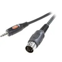 Speaka Professional Professional SP-7869804 DIN-tilslutning / Jack Audio Tilslutningskabel [1x Diodestik 5-pol. (DIN) - 1x Jackstik 3,5 mm] 1.50 m Sort